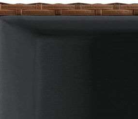 Vasos de jardim 3 pcs vime PE castanho