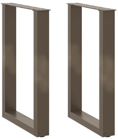 Pés para mesa de jantar em formato de U, 2 peças, aço natural, 50x(72-