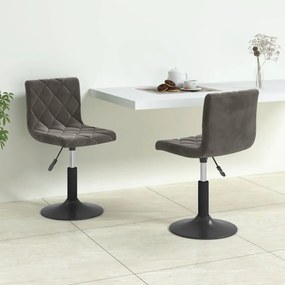 vidaXL Cadeiras de jantar giratórias 2 pcs veludo cinzento-escuro