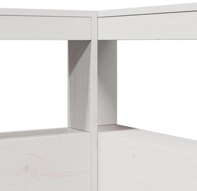 Estante cabeceira forma de L 90 cm madeira pinho maciça branco