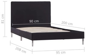 Estrutura de cama 90x200 cm tecido preto