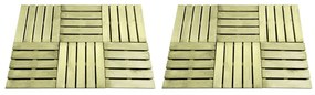 vidaXL Ladrilhos de pavimento 12 pcs 50x50 cm madeira verde