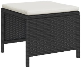 Conjunto de Sofás Externos Preto Rattan Sintético Médio