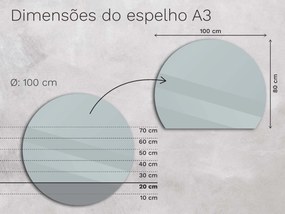 Espelho atípico com iluminação A3 50x10