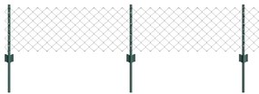 Cerca de Cadeia com 22 Postes U Verde 0.4x25 m Aço