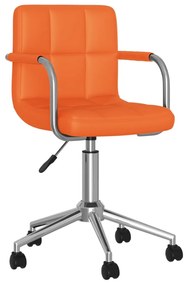 vidaXL Cadeira de jantar giratória couro artificial laranja