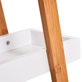 Estante de Bambú para Casa de Banho com 3 Prateleiras de Armazenamento Móvel Organizador para Cozinha Sala de Estar Lavanderia 30x18x81cm Madeira e Br