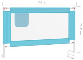 Barra de segurança p/ cama infantil tecido 120x25 cm azul