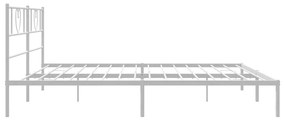 Estrutura de cama com cabeceira 193x203 cm metal branco