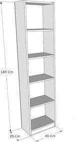 Estante Fulya – Branco – 40 cm x 180 cm x 28 cm
