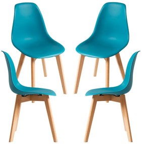 Pack 4 Cadeiras Kelen - Verde-azulado