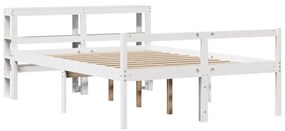 Cama para idosos com cabeceira 150x200 cm pinho maciço branco