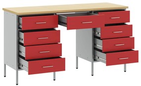 Conjunto de Armário e Mesa de Trabalho VidaXL com 3 Peças em Madeira C