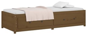 Sofá-cama de solteiro 90x190 cm pinho maciço castanho mel