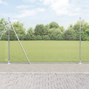 Cerca de Arame Soldado com 13 Postes Flangeados 1.6x50 m Aço Galvaniza