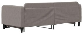 Sofá-cama com gavetão 90x200 cm tecido cinzento-acastanhado