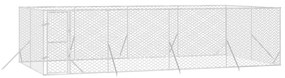 Canil de exterior 8x4x2 m aço galvanizado prateado