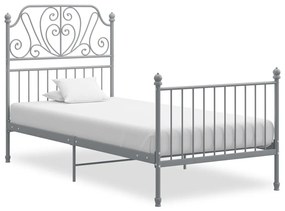 324843 vidaXL Estrutura de cama 90x200 cm metal cinzento