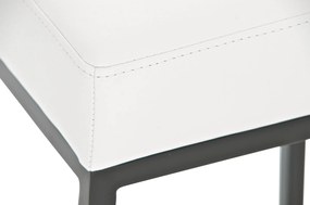 Banco de bar Montreal em couro sintético e com estrutura preta 37 x 78 x 37 cm Branco