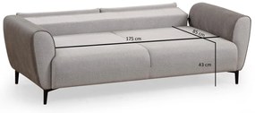 Sofá-Cama 3 Lugares Aren – Cinzento – 215x85x85 cm