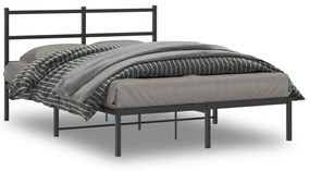 355366 vidaXL Estrutura de cama com cabeceira 140x200 cm metal preto