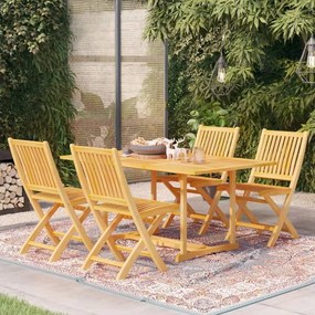 vidaXL 5 pcs conjunto de jantar para jardim madeira de teca maciça