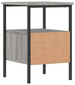 Mesa cabeceira 34x36x50 cm derivados de madeira cinzento sonoma