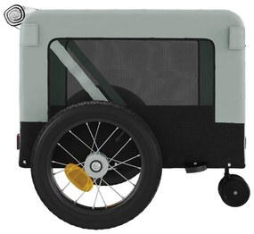 Reboque de bicicleta p/ animais tecido oxford/ferro cinza/preto