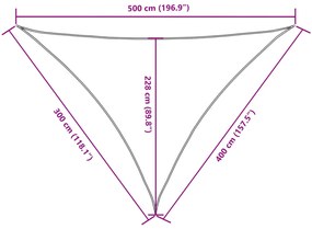 Para-sol estilo vela tecido oxford triangular 3x4x5 m preto