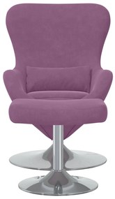 Poltrona Egg vidaXL com Puff em Veludo Roxo