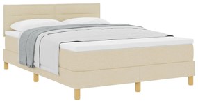 Cama Box Spring com Colchão Creme 160x200 cm Tecido