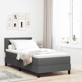 vidaXL Camas Box Spring com Colchão e LED Cinza Escuro 100x200 cm em Tecido