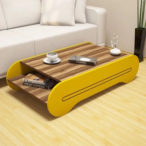 Mesa de Centro Cool – Nogueira Amarelo – 120x30x63,6 cm