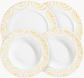 Conjunto de loiça artesanal Gelbgeflammt, 2 pessoas, conjunto de 4
