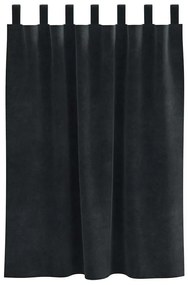 Cortinas Blackout vidaXL com Laços de Pendurar 2 pcs Veludo Preto