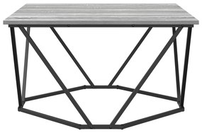 Mesa de Centro Cinza Sonoma 80x80x45 cm Madeira Engenharia