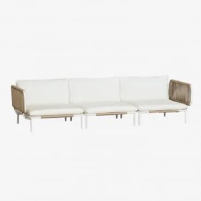 Sofá De Jardim Modular De 3 Peças Com 2 Poltronas De Canto Roubly Beige De Amêndoa - Sklum