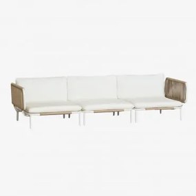 Sofá Modular De Jardim De 3 Peças Com 2 Poltronas De Canto Roubly Beige De Amêndoa - Sklum