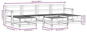 7 pcs conjunto lounge de jardim madeira de pinho impregnada