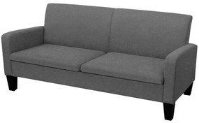 Sofá de 3 lugares 180x65x76 cm cinzento-escuro