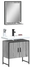 vidaXL 2 pcs conj. móveis casa de banho derivados madeira cinza sonoma