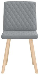 Cadeiras de jantar 2 pcs tecido cinzento-claro