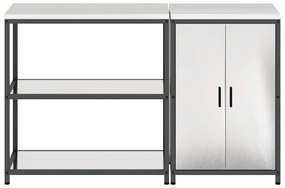 Conjunto de Armazenamento de Cozinha com prateleira 2 pcs Prata
