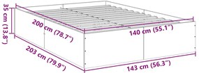 Estrutura de cama 140x200 cm derivados de madeira branco