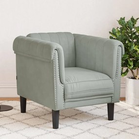 vidaXL Poltrona veludo cinzento-claro
