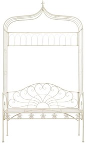 Banco de jardim 122 cm ferro branco antigo