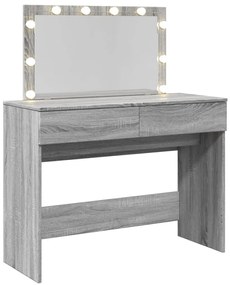 Toucador com LEDs 100x40x120 cm sonoma cinza