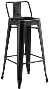 Conjunto 5 Bancos de bar TOL R1 EK, empilhável, aço, preto