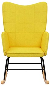 Cadeira de baloiço tecido amarelo mostarda