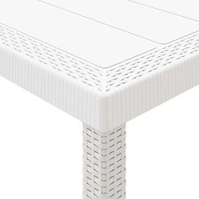 Conjunto de Jantar para Jardim 15 pcs Branco Largo